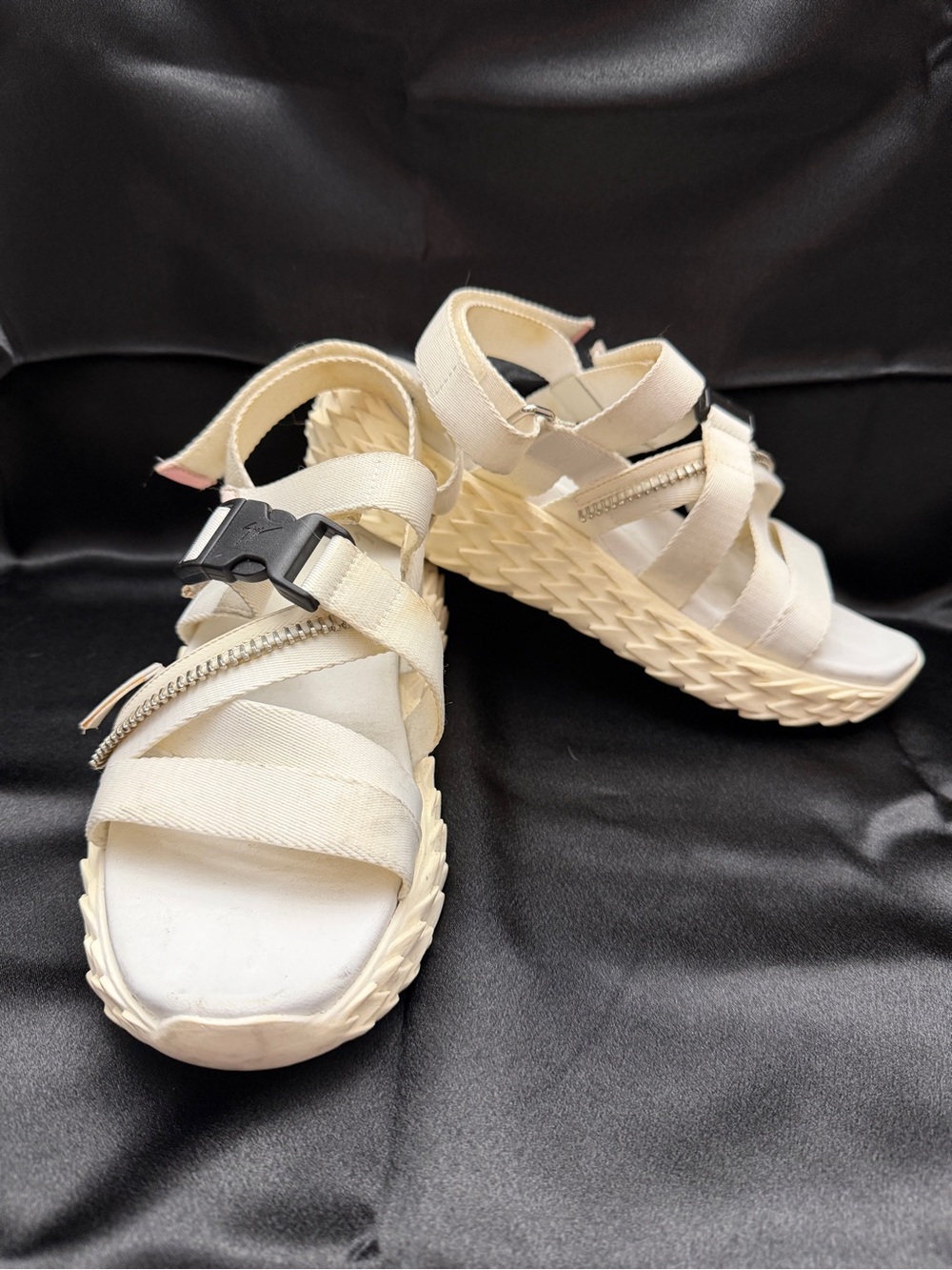 Giuseppe Zanotti Cream Strappy Platform Sport Sandals